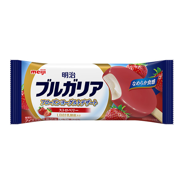 明治保加利亞冷凍酸奶甜點草莓明治食品飲料包裝設計(圖1)